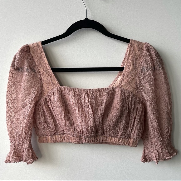 NASTY GAL Puff Lace Crop Top (like new) - Picture 5 of 10